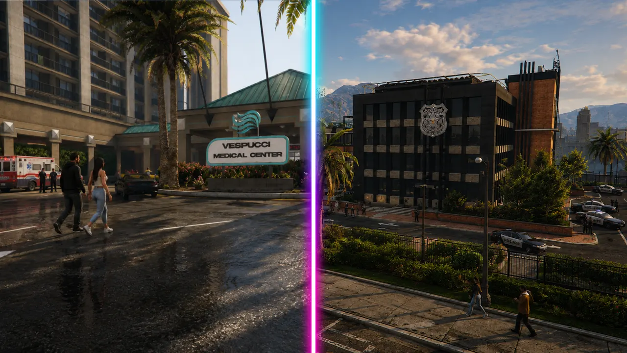 L'hôpital du LSES et le commissariat du LSPD, les services publics d'OOB